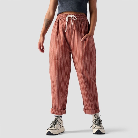 Backcountry Women's Textured Cotton Pull On Pant Bohemian Lagenlook Small - Picture 1 of 6